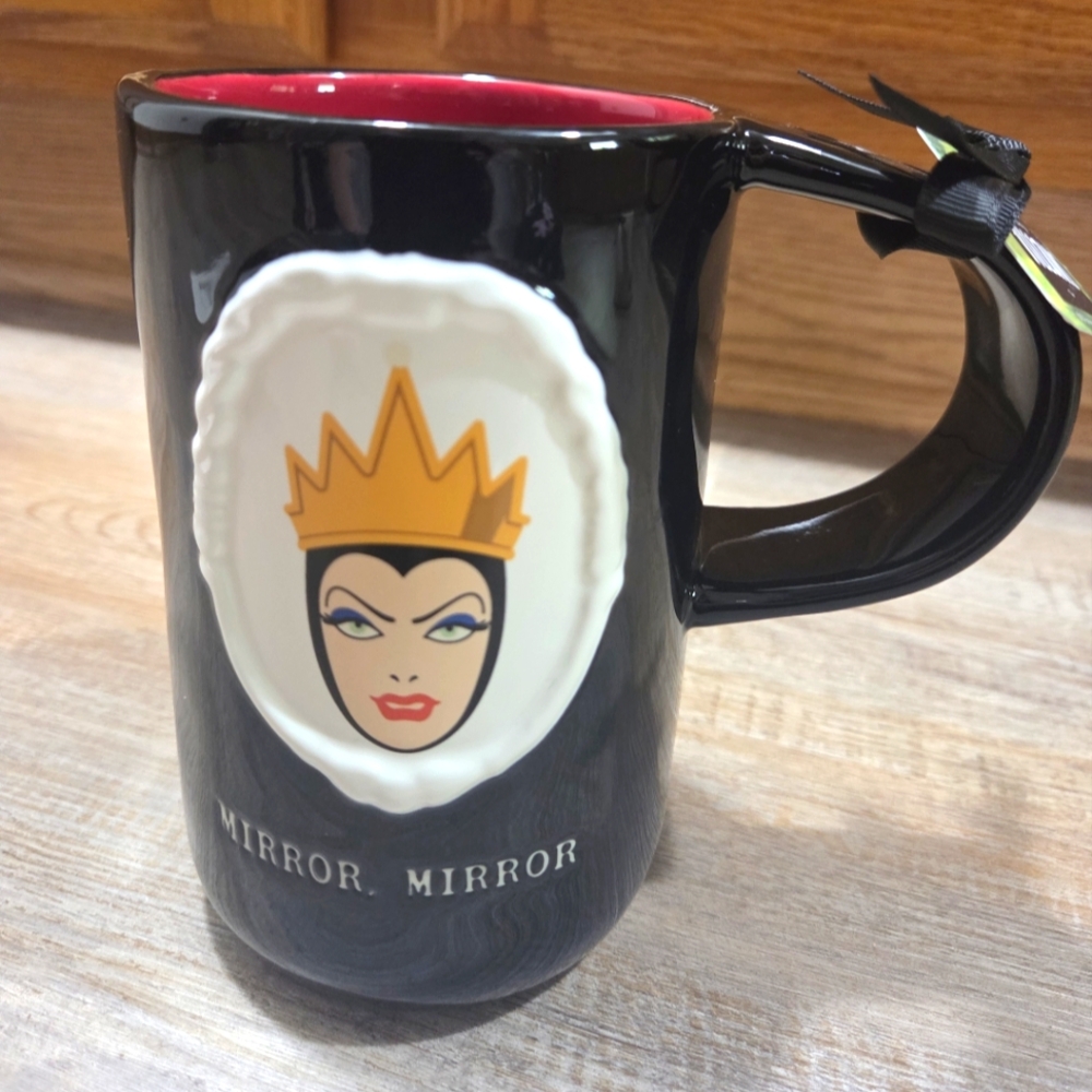 Rae Dunn Disney Villians Evil Queen Mirror Mirror Xl Black Ceramic Mug